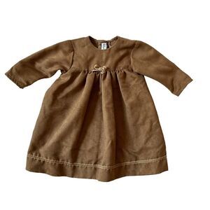 Toddler girl’s suede cloth Long-sleeve dress , 18m